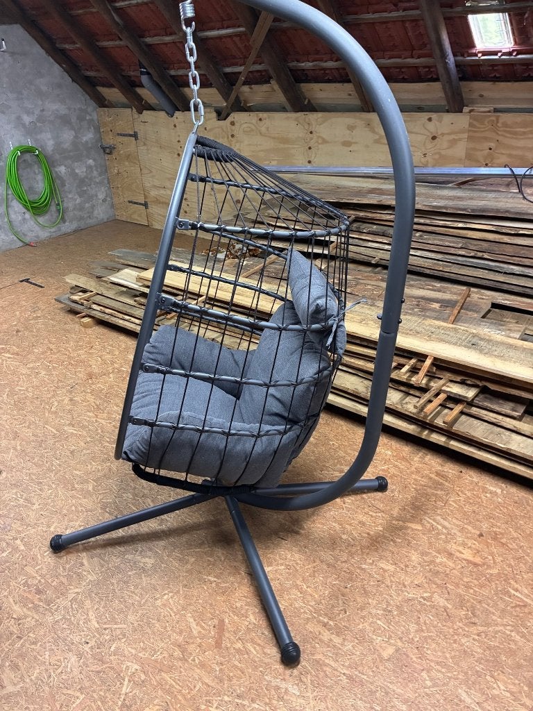 egg stoel, Ophalen, Zo goed als nieuw, Aluminium, Inklapbaar