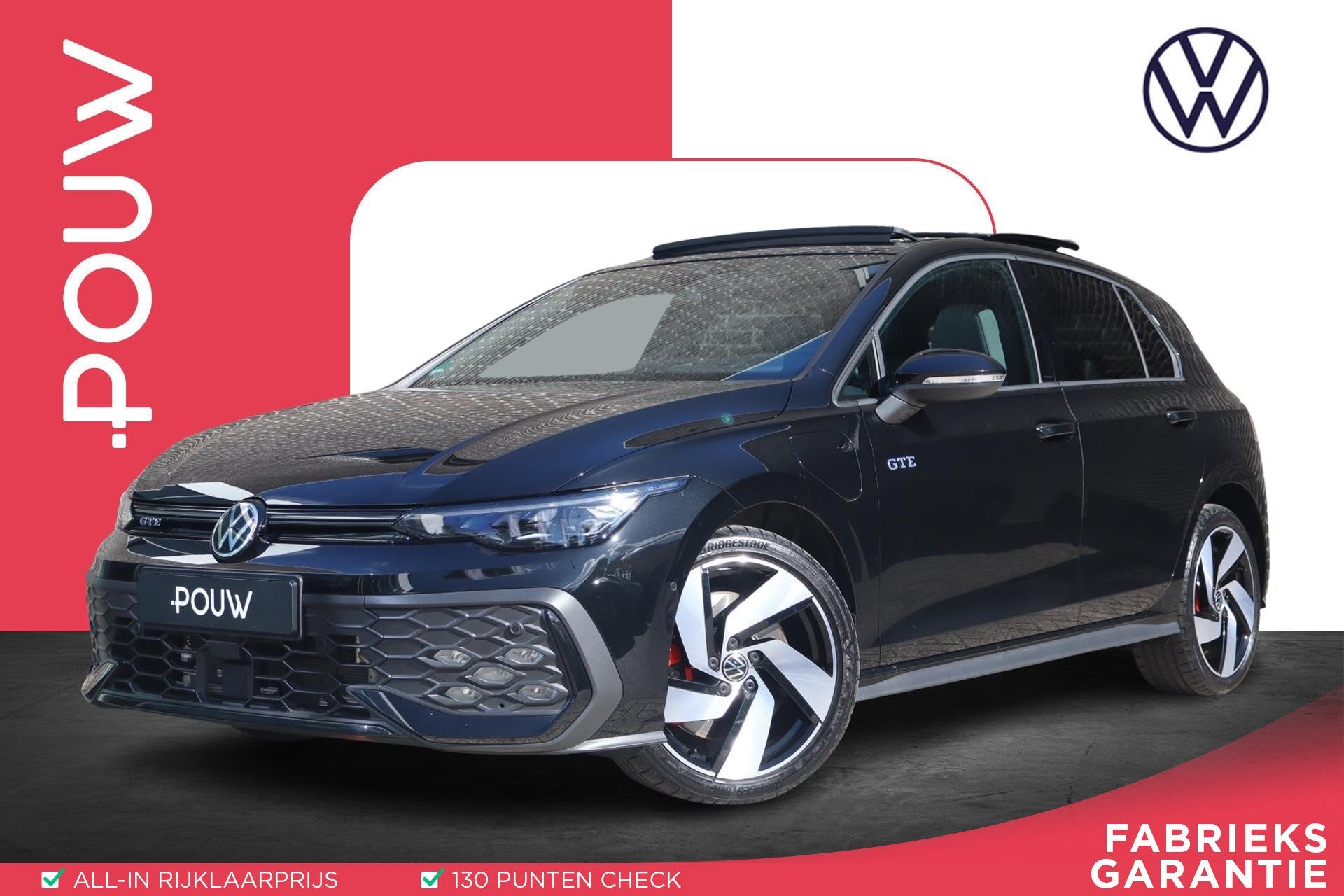 Volkswagen Golf GTE 1.5 eHybrid 272pk | SoH 100% | Panoramad, 12 maanden, 4 cilinders, 150 min, 1700 kg