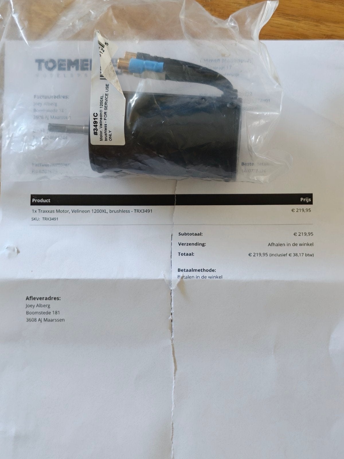Nieuwe Traxxas Velineon 1200XL Brushless Motor met Garantie., Overige merken, Nieuw, Ophalen of Verzenden, Groter dan 1:32