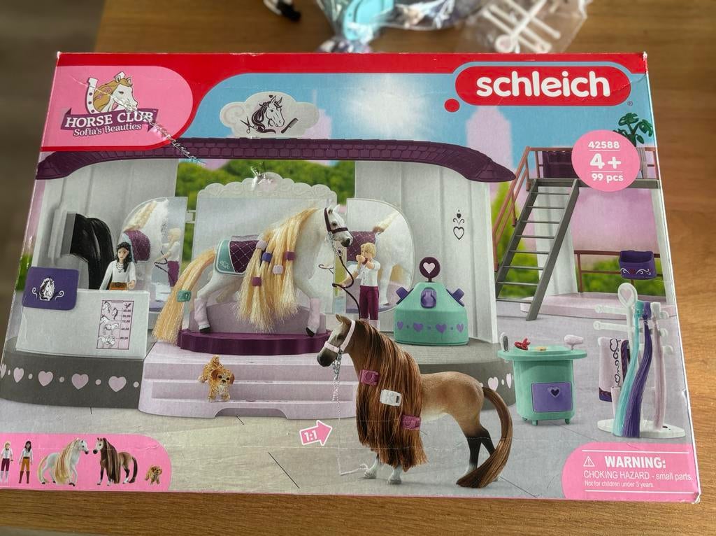 Schleich Horse Club Sofia’s Beauties en auto+paardentrailer, Ophalen, Zo goed als nieuw