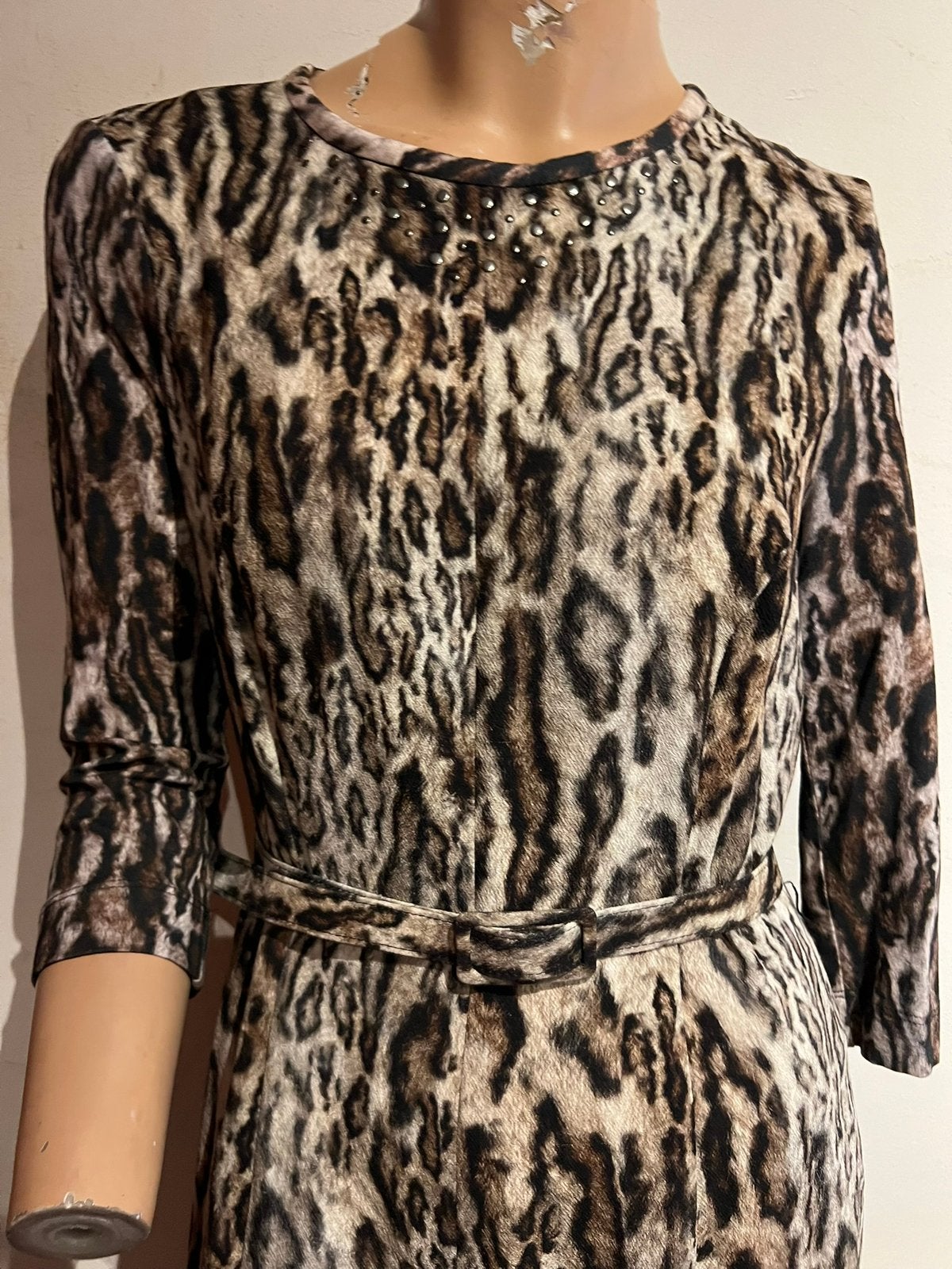 APANAGE jurk met ceintuur, luipaardprint, maat M, ZGAN, Kleding | Dames, Maat 38/40 (M), Overige kleuren, Ophalen of Verzenden
