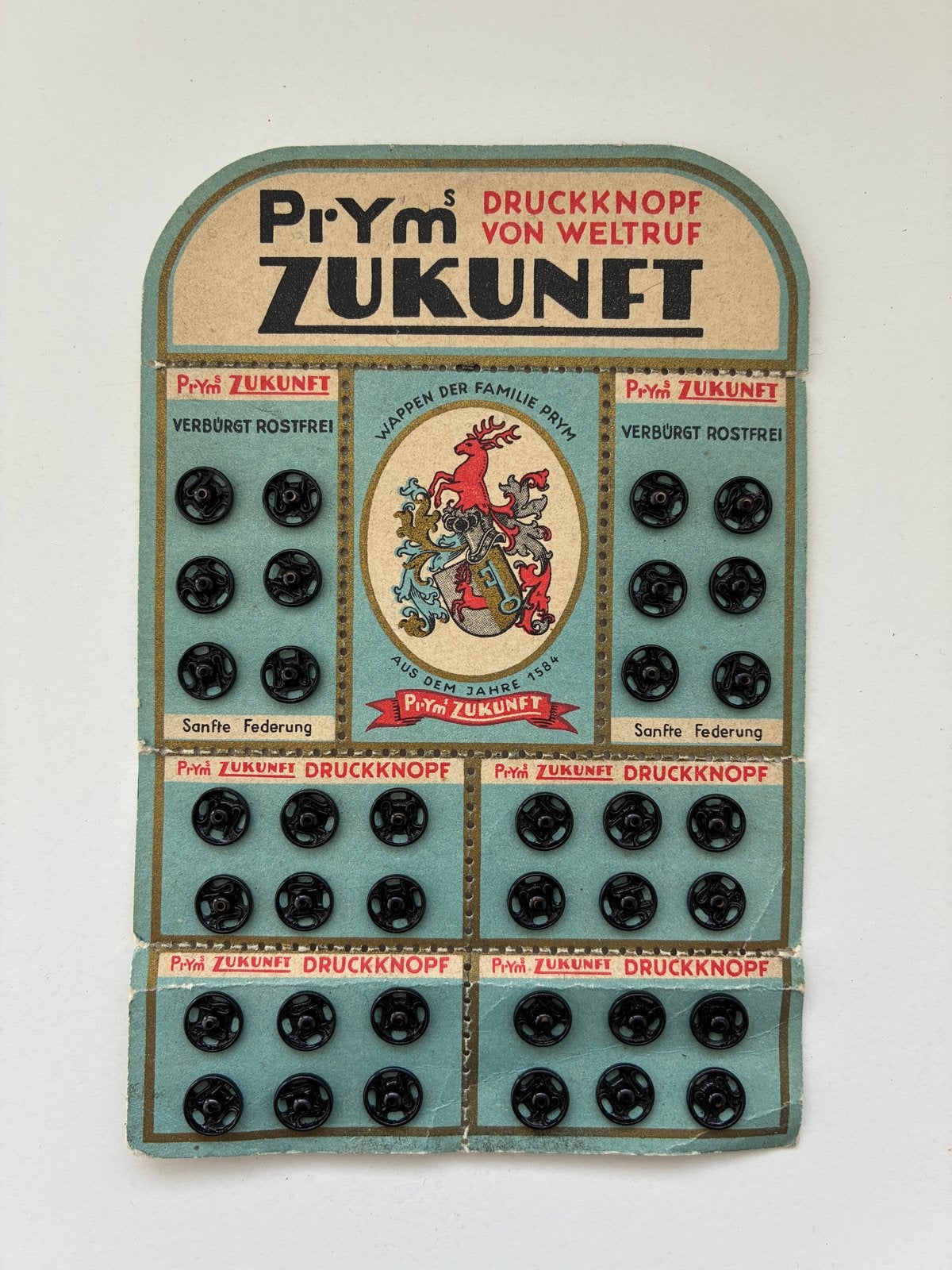 Vintage Prym Zukunft drukknopen op originele kaart, Ophalen of Verzenden, Gebruikt