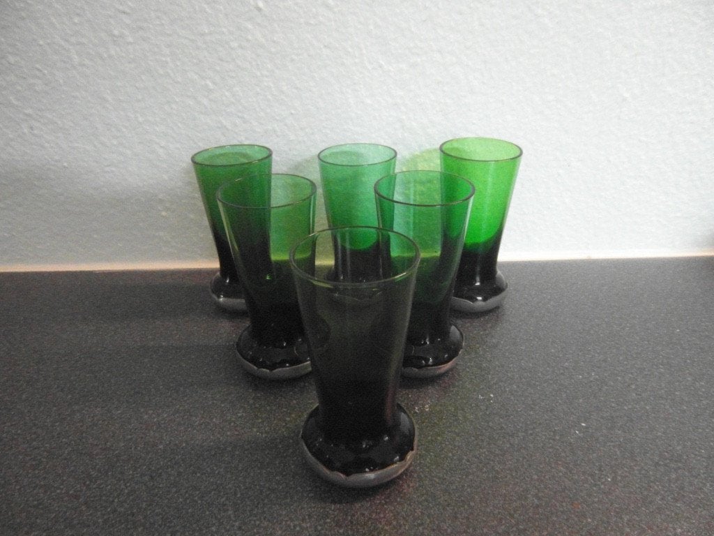 GERO ANTIEKE BORREL GLAASJES MET TINAPPLICATIE., Antiek en Kunst, Ophalen of Verzenden