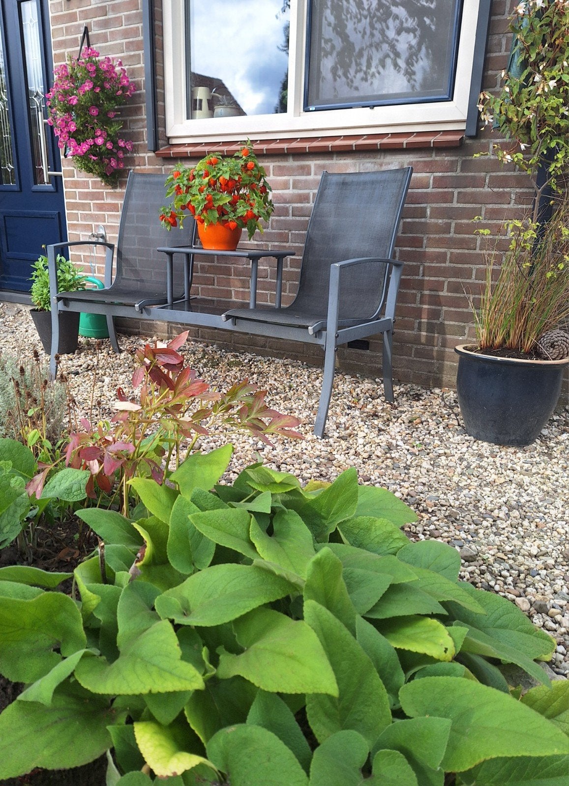 Intratuin Tete-a-tete Dalian, antraciet tuinbank, Tuin en Terras, Ophalen of Verzenden, Gebruikt, Metaal