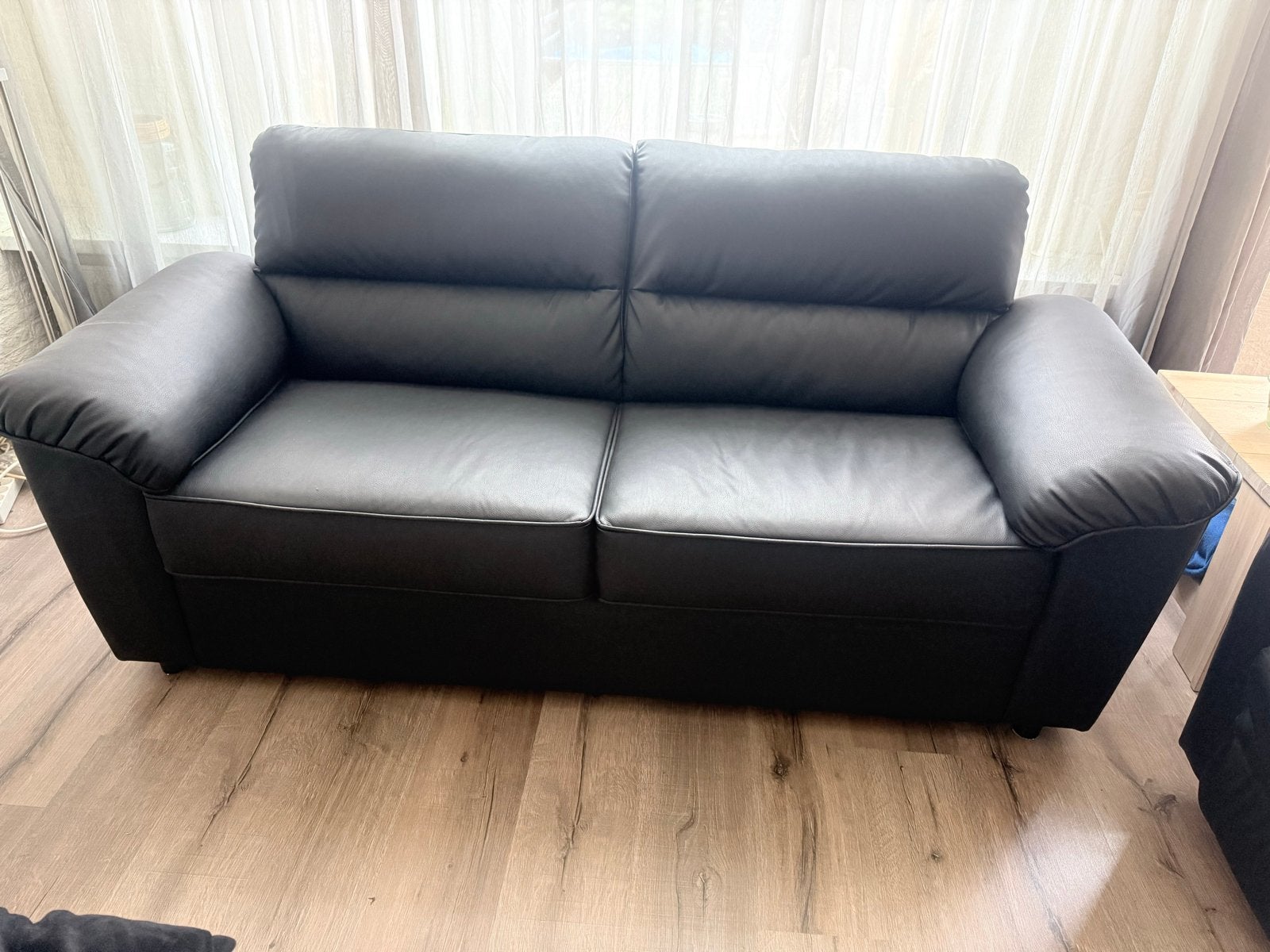 Zwarte 2,5 zits bank, Ophalen, Gebruikt, 150 tot 200 cm, Tweepersoons