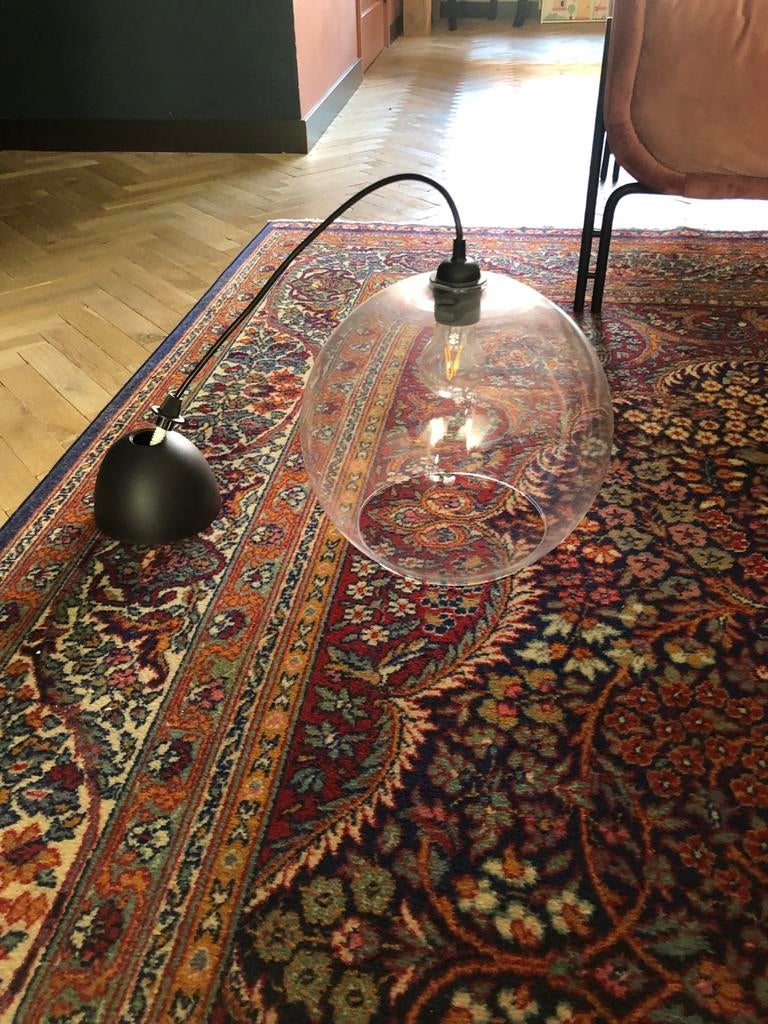 Leuke glazen Ikea lamp, Huis en Inrichting, Lampen | Vloerlampen, Ophalen, Gebruikt, Glas, Minder dan 100 cm
