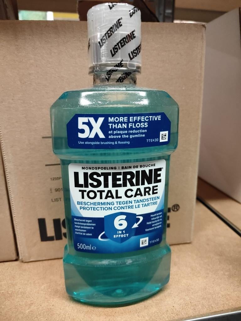 Listerine Total Care Mondwater 500 ml - Partij 6 flessen, ., Overige typen, Nieuw, Ophalen of Verzenden