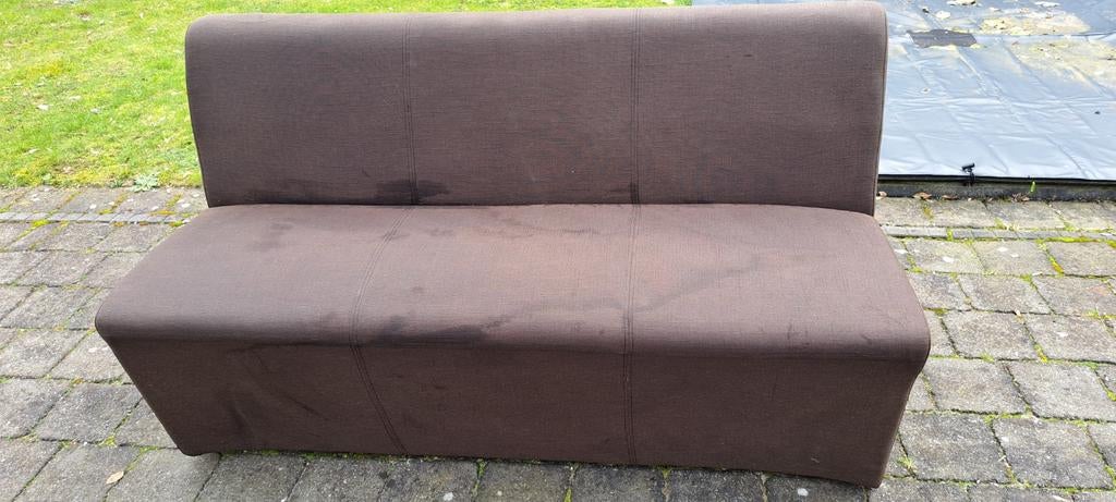 Stoffen bankje bruin op wielen - Goossens Mountain, Ophalen, Gebruikt, Minder dan 75 cm, 150 tot 200 cm