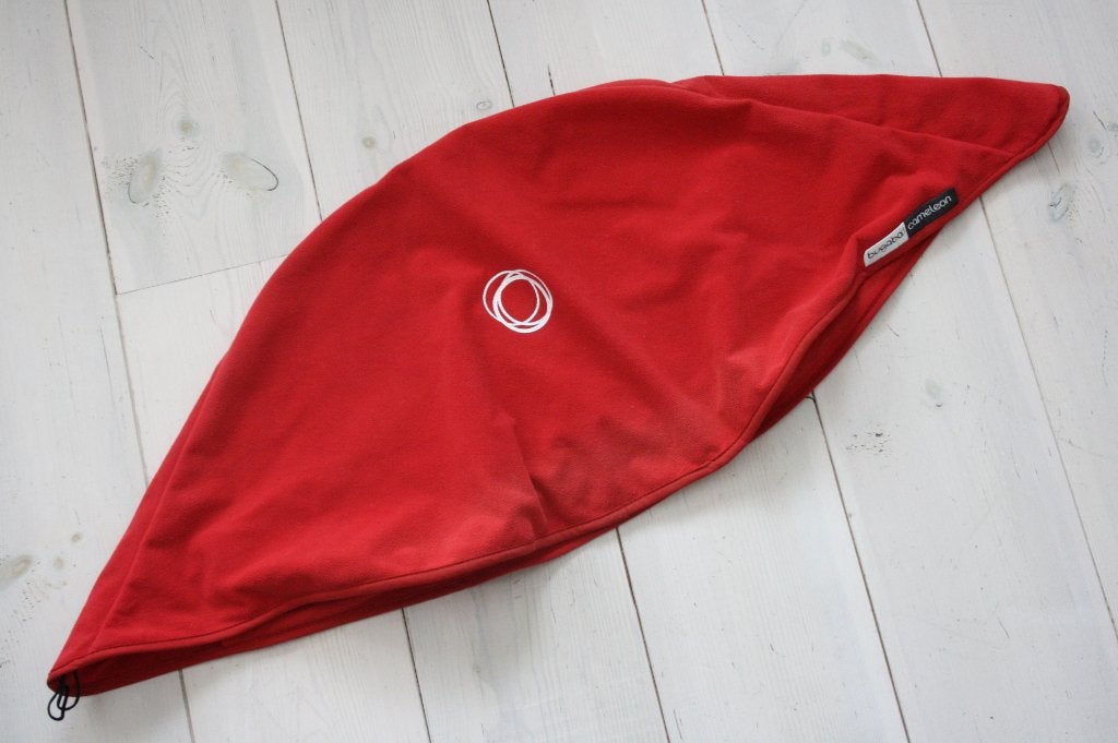 Bugaboo Cameleon zonnekap rood fleece, Ophalen of Verzenden, Gebruikt