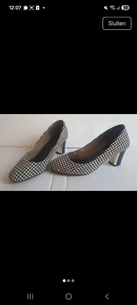 Hakken pied de poule motief, Oriental traffic, Verzenden, Zwart, Schoenen met hoge hakken