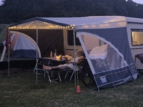 Starcamp luifel met pees en zijwanden - Zo goed als nieuw, Ophalen