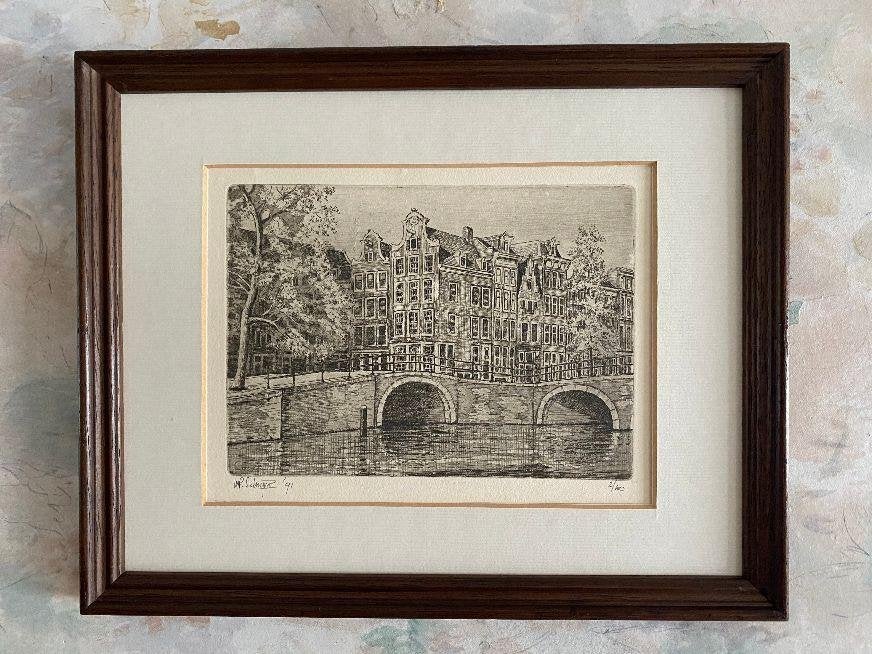 Ets  ,  Keizersgracht / Leliegracht  .  Amsterdam  .  1991, Antiek en Kunst, Kunst | Etsen en Gravures, Ophalen of Verzenden, Stadsgezicht