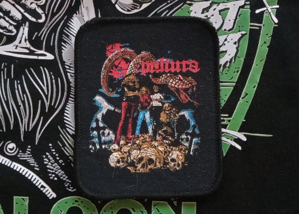 Sepultura zeer  zeldzame 80's vintage patch 26  metal, Verzenden, Nieuw, Kleding