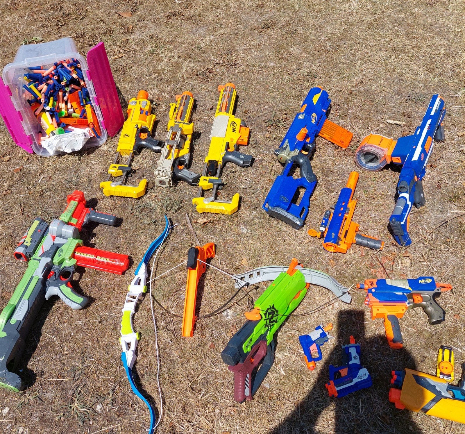 Grote Nerf collectie met veel pijltjes en accessoires, Kinderen en Baby's, Ophalen, Gebruikt, Jongen of Meisje