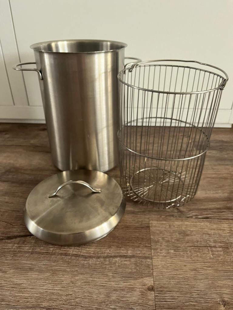 BK aspergepan met inzetmandje, Ophalen of Verzenden, Zo goed als nieuw, Metaal
