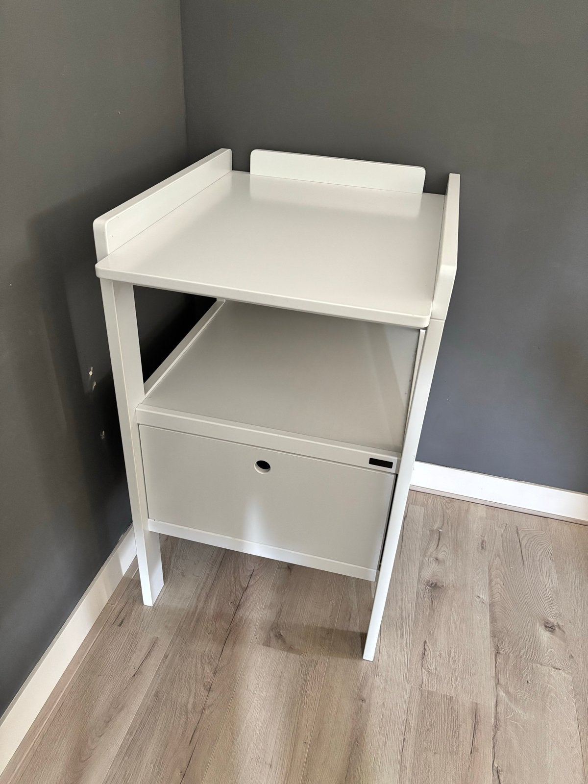 Witte commode met opbergruimte, Ophalen, Gebruikt, 50 tot 70 cm, 75 tot 100 cm