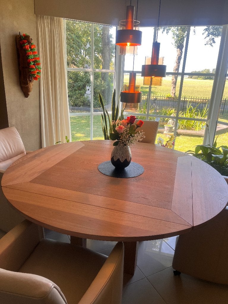 Eettafel, Huis en Inrichting, Tafels | Eettafels, Eikenhout, Ophalen of Verzenden, Zo goed als nieuw, Vijf personen of meer