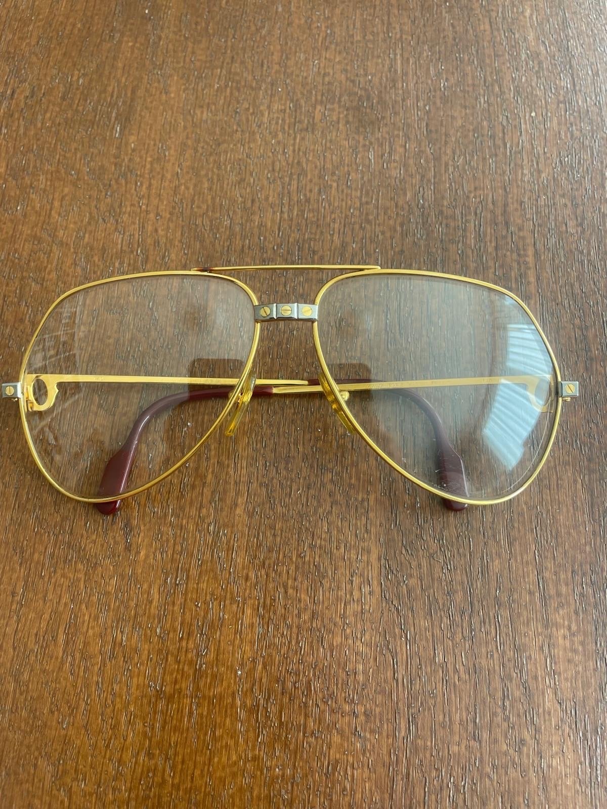 Vintage Cartier Santos Bril - Goudkleurig, Sieraden, Tassen en Uiterlijk, Overige merken, Gebruikt, Overige kleuren, Ophalen of Verzenden