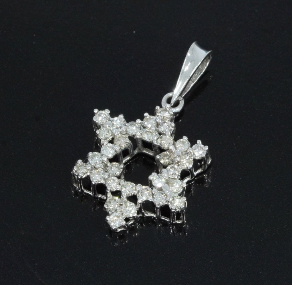 Davidster 30 diamanten 14k gouden hanger ketting briljant