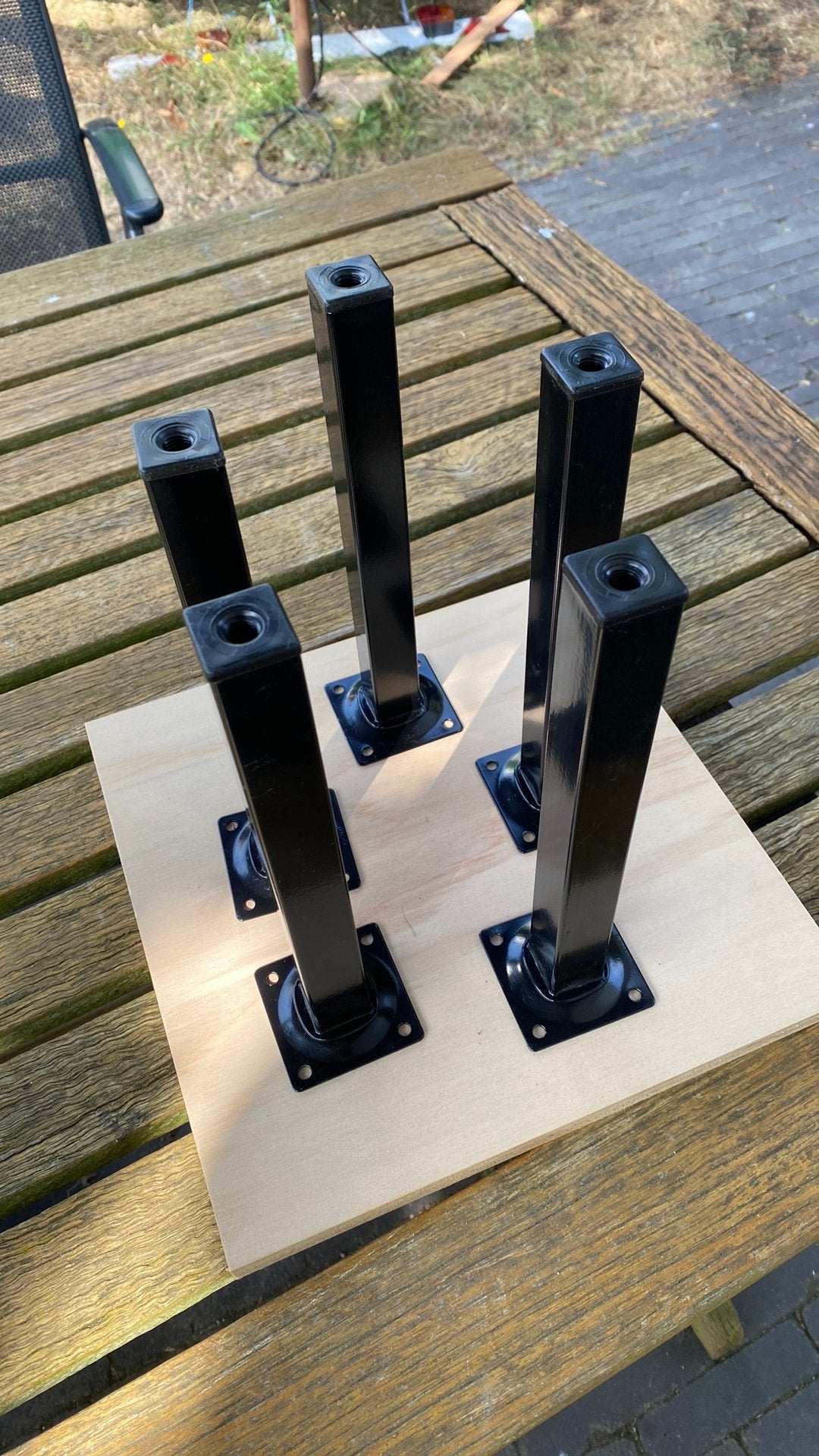 5 tafelpootjes zwart 25 cm, Ophalen, Tafelpoot, Minder dan 50 cm, Minder dan 50 cm