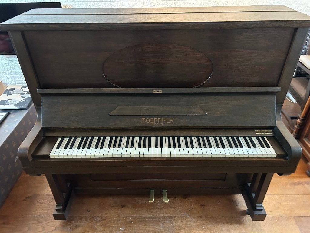 Hoffner Berlin Piano 134 cm | Donker hout | Nette staat, Ophalen, Gebruikt, Bruin, Piano