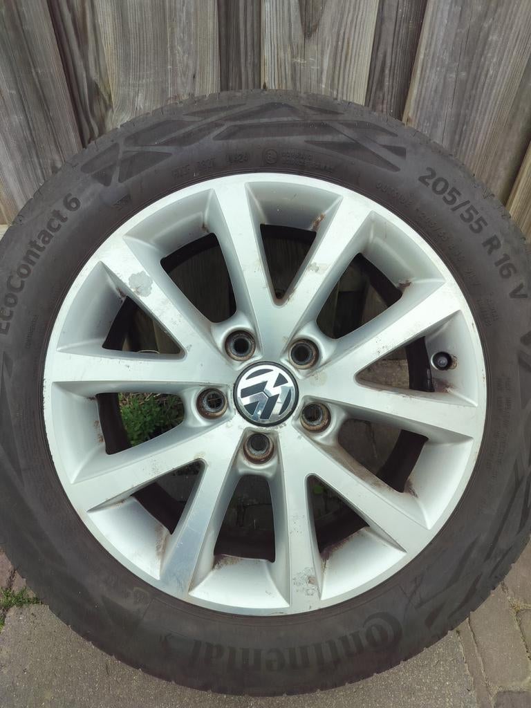 (4x) Zomerbanden Continental 205/55/R16 in Zeer Goede Staat, Auto-onderdelen, Banden en Velgen, Ophalen, Gebruikt, 16 inch, Banden en Velgen