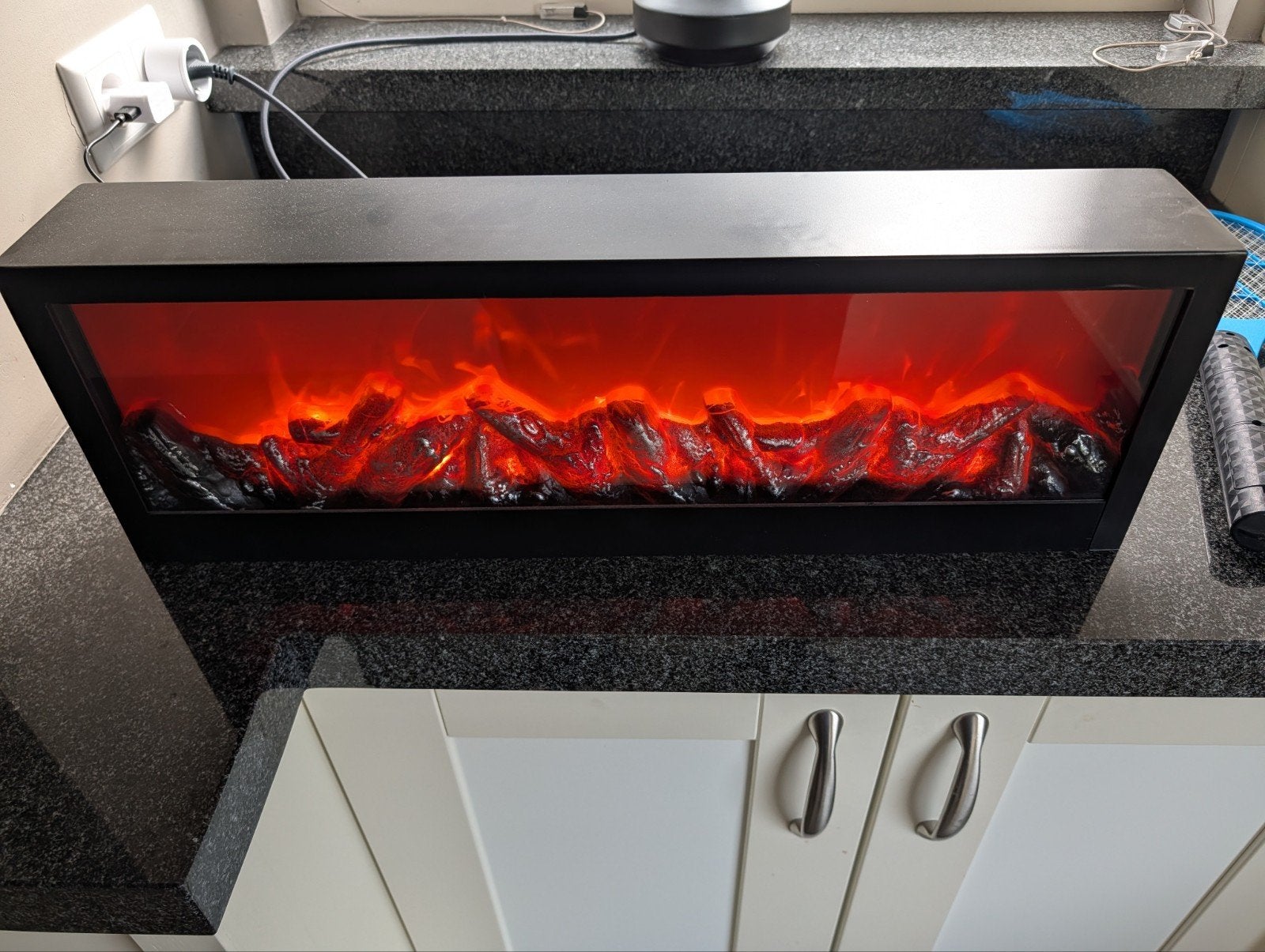 Elektrische sfeerhaard op batterijen of stroom, geen schade, Ophalen of Verzenden, Zo goed als nieuw, Hangende haard, Elektrische haard