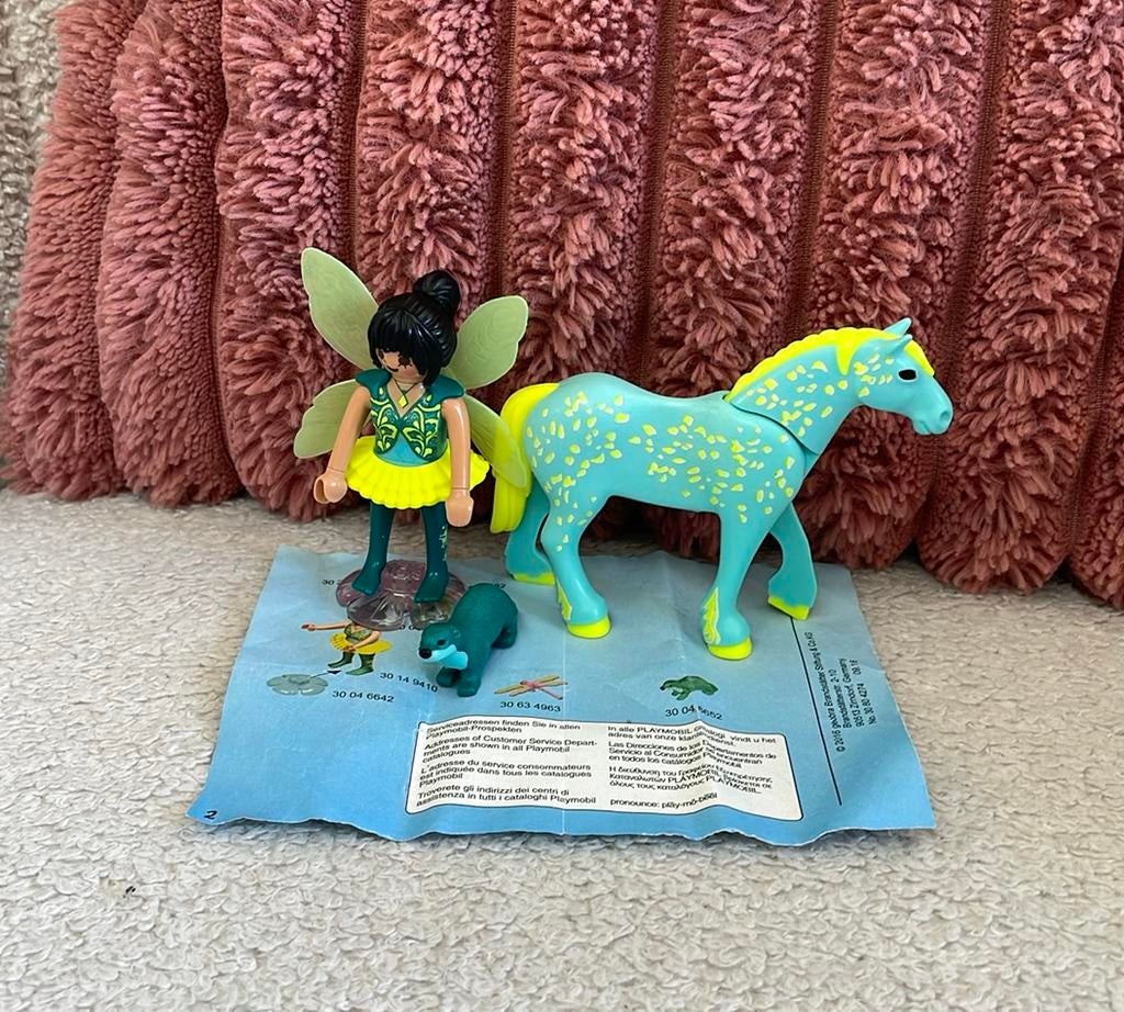 Leuke kleine playmobil set met elf/fee en paard, Ophalen of Verzenden, Zo goed als nieuw