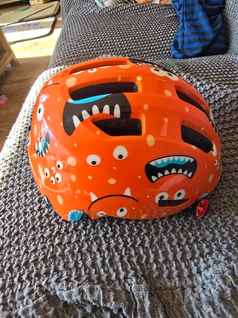 ABUS Fietshelm Kinderen Oranje Monster Design Maat S, Gebruikt, Jongen of Meisje, ABUS, Ophalen