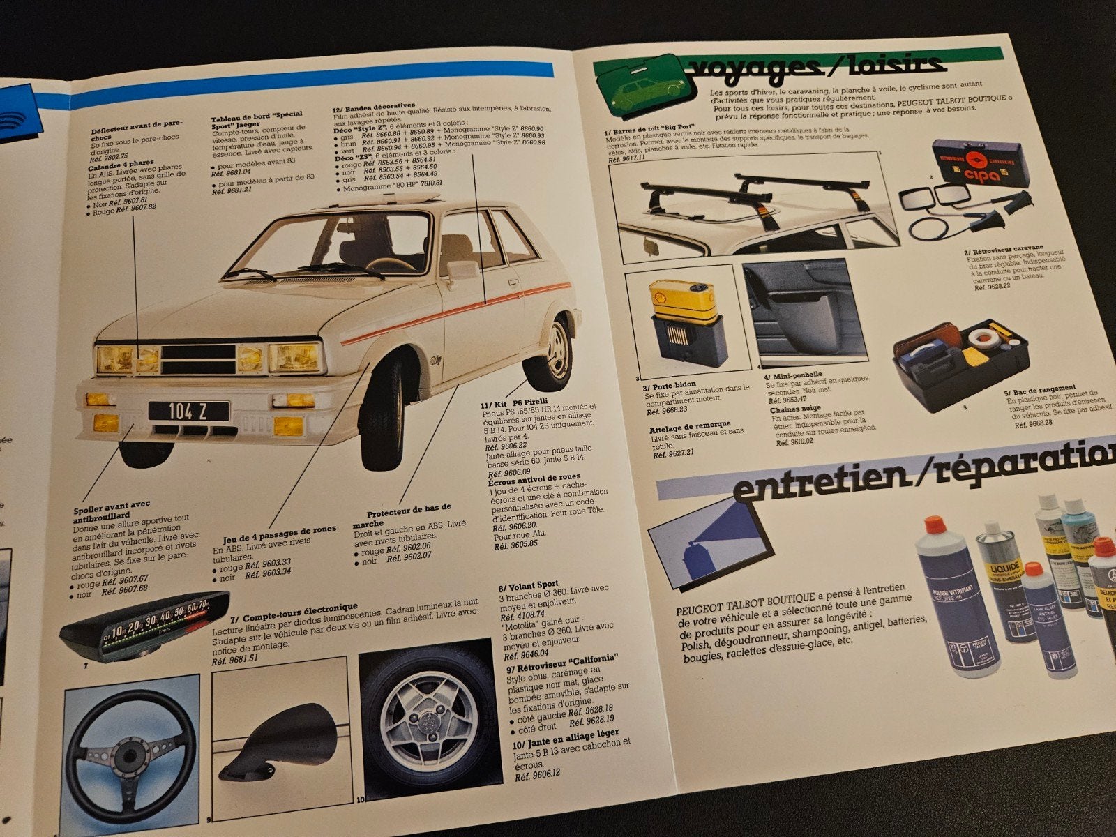 Brochure Peugeot 104 Z Equipements, Ophalen of Verzenden, Zo goed als nieuw, Peugeot