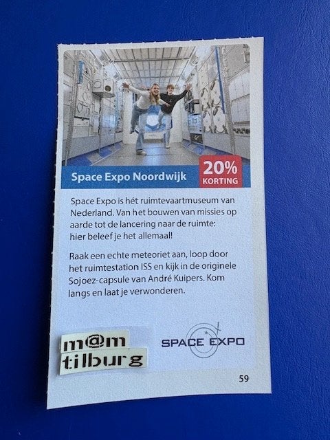 Space Expo Noordwijk 20% korting tot 1-7-2027, Drie personen of meer, Kortingsbon, Overige typen
