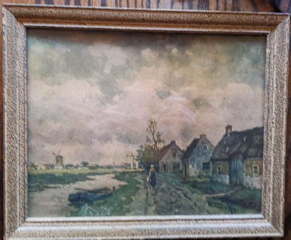 Oude Aquarel Willem Cornelis Rip. Polder Bommelerwaard ?, Antiek en Kunst, Kunst | Schilderijen | Klassiek, Origineel werk, Nederlandse school