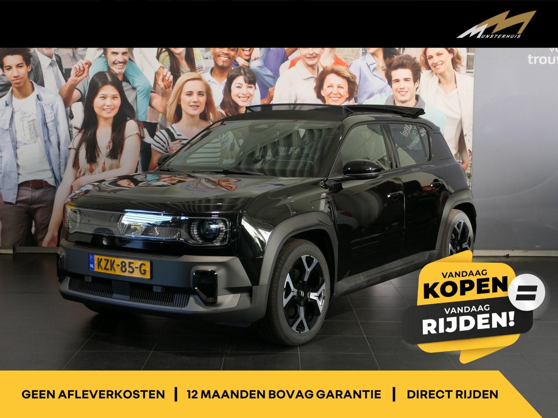 Renault 4 comfort range techno 52 kWh "Plein Sud" *Demo!* -, Auto's, Dealer onderhouden, Adaptive Cruise Control, Gebruikt, 750 kg