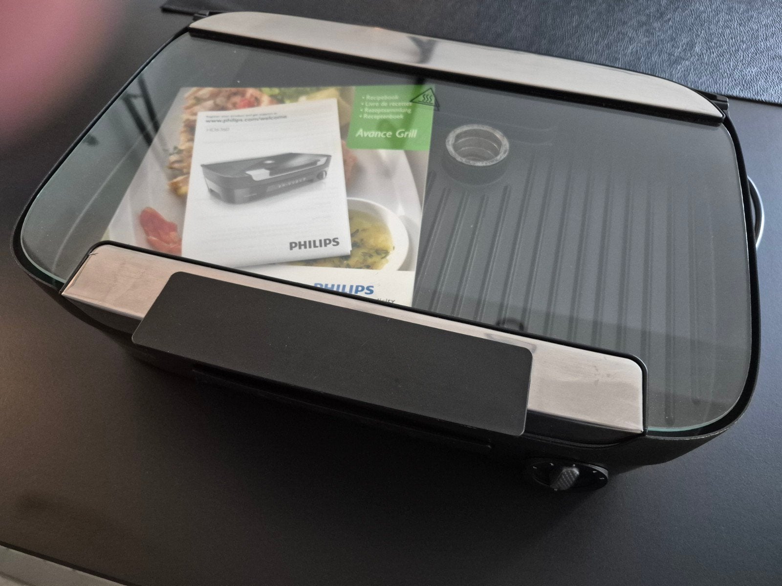 Philips HD360 Avance Grill - Tafelgrill, Ophalen of Verzenden, Vaatwasmachinebestendig, Zo goed als nieuw, Tafelgrill