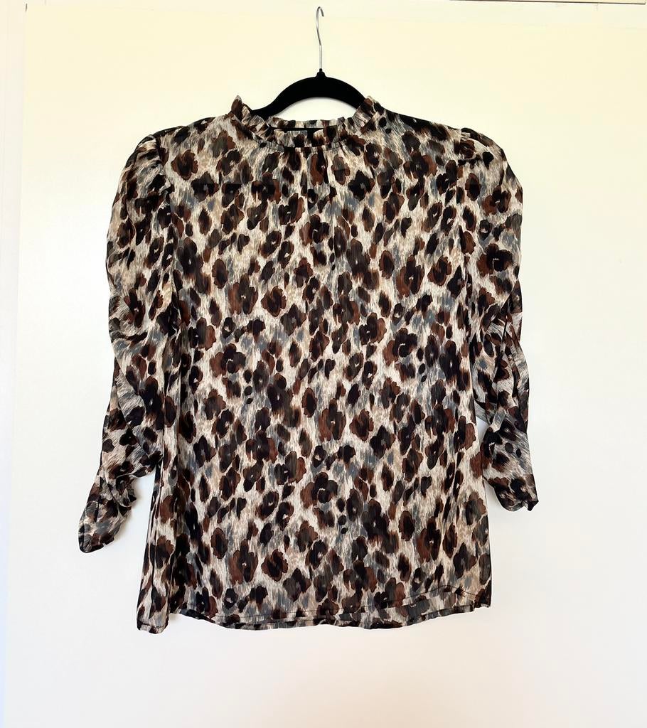 Studio ONLY • groen bruin beige tijgerprint maat xs • blouse, Ophalen of Verzenden, Zo goed als nieuw, Maat 34 (XS) of kleiner