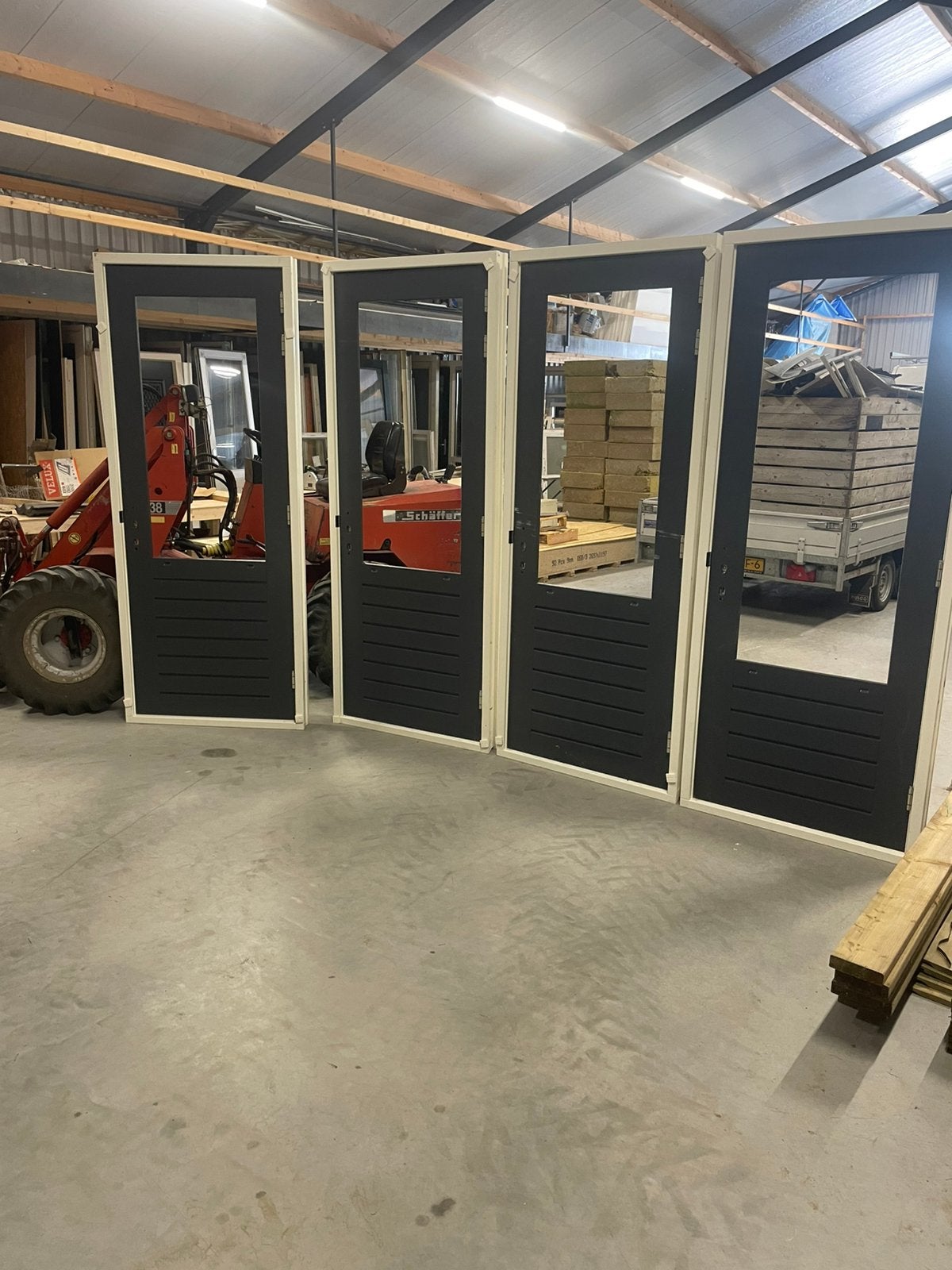 Nieuwe Hardhouten kozijnen met buitendeur ( grote voorraad), Ophalen, 1 tot 2 meter, Minder dan 3 meter, Nieuw