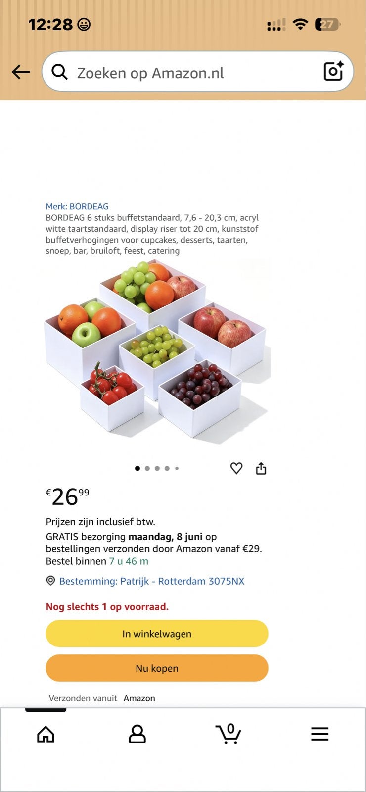 Bordeag Buffetstandaard Set - Acryl Display Risers, Kunststof, Schaal, Vierkant, Nieuw