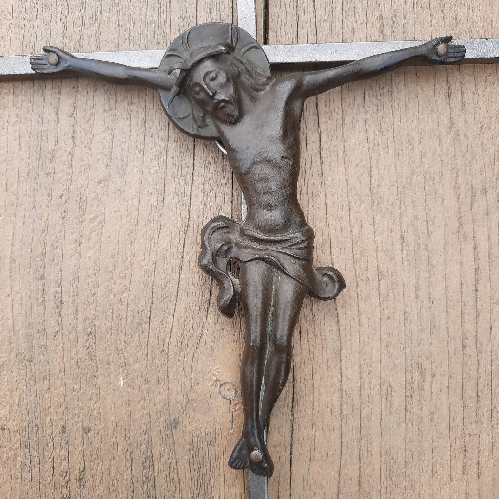 Kruisbeeldje - Duitsland - brons, Ophalen of Verzenden, Gebruikt, Religie