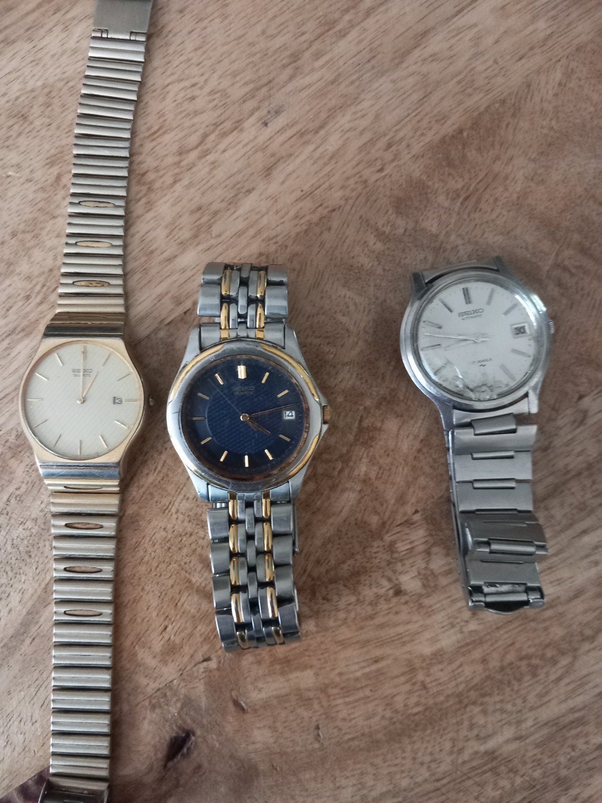 3 x seiko, Sieraden, Tassen en Uiterlijk, Horloges | Dames, Ophalen of Verzenden, Gebruikt, Staal, Seiko