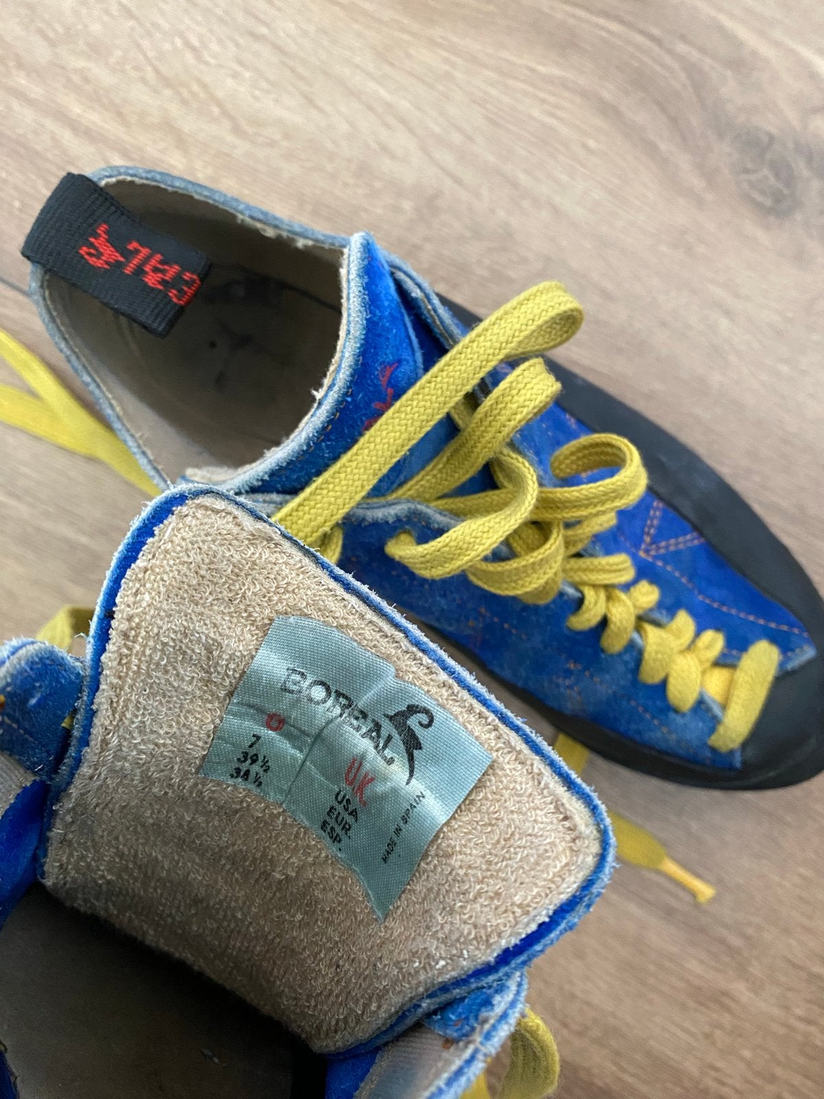 Klimschoenen (Boreal) maat 39 en zekeringsmateriaal, Ophalen of Verzenden, Gebruikt, Klimsportschoenen