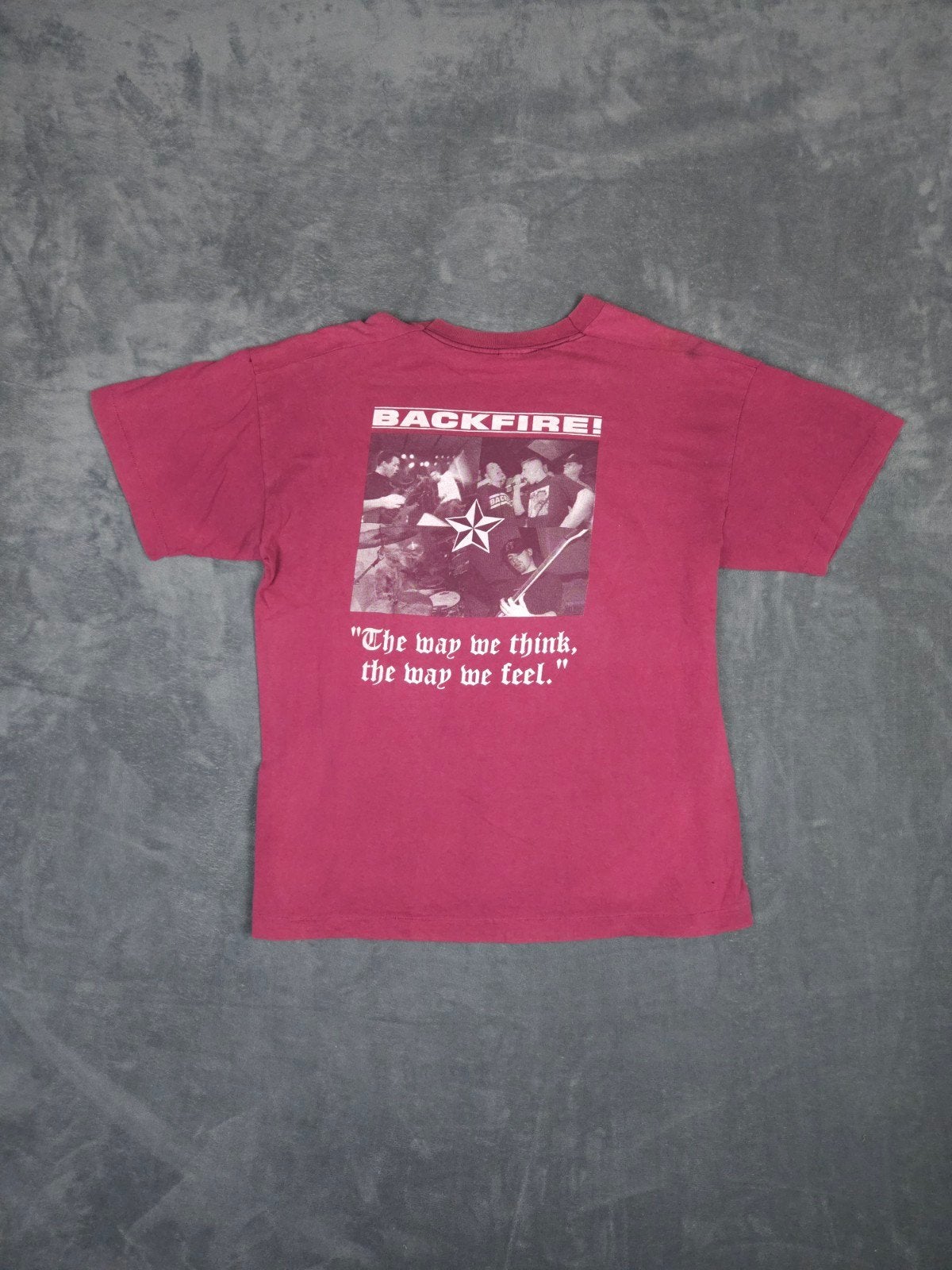 Vintage Backfire! Band Tshirt Hardcore Punk 90s Maastricht S, Kleding | Heren, ., Zwart, Maat 56/58 (XL), Ophalen of Verzenden