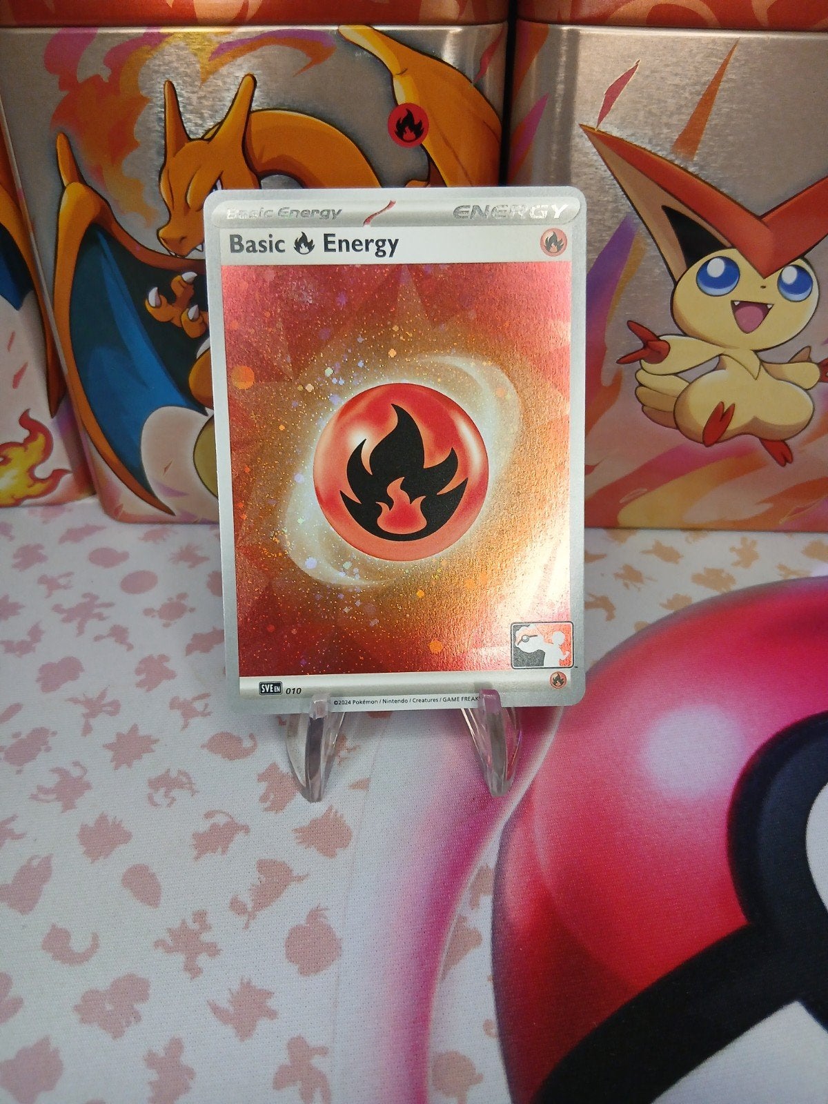 Basic Energy Fire Stamped SV4a 010 Pokémon Kaart, Ophalen of Verzenden, Zo goed als nieuw, Losse kaart, Foil