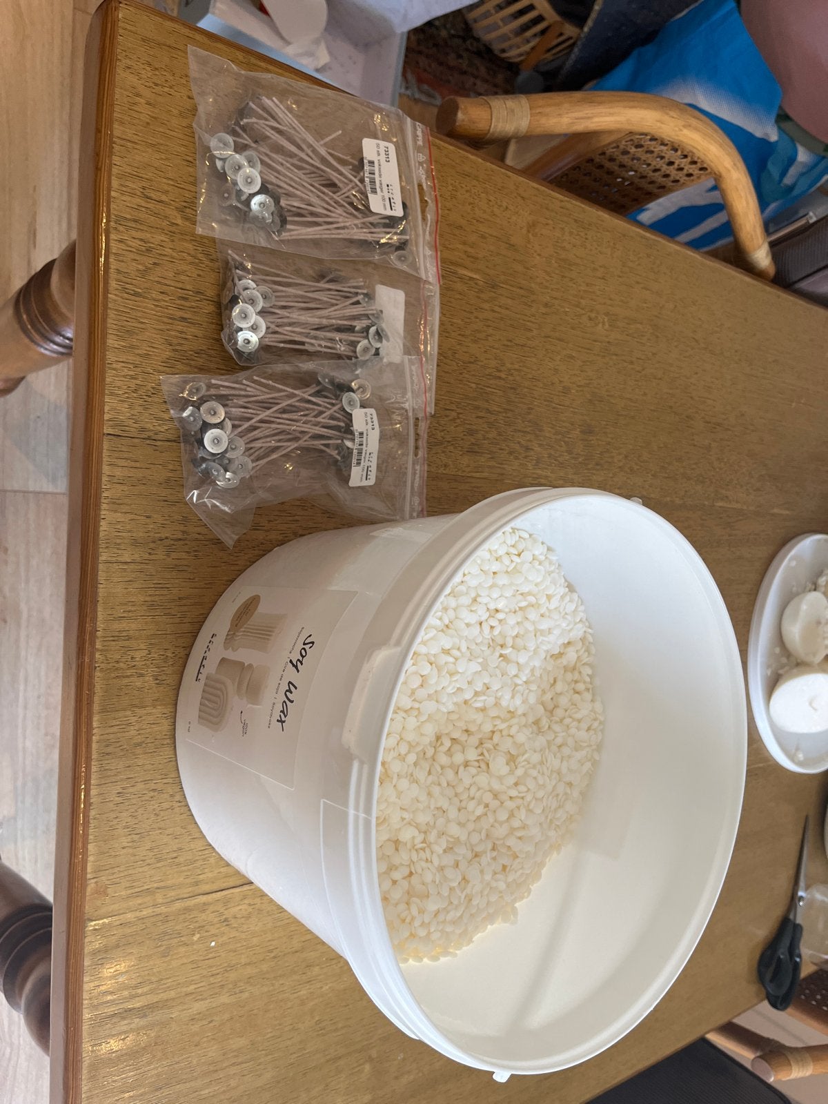 Sojawas en lonten voor kaarsen maken (4kg), Overige thema's, Nieuw, Ophalen of Verzenden, Natuurlijk materiaal