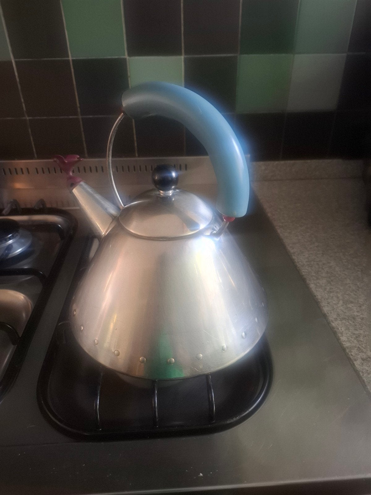 Alessi fluitketel - Ideaal voor gasfornuis, 1 tot 2 liter, Ophalen, Gebruikt, Rvs