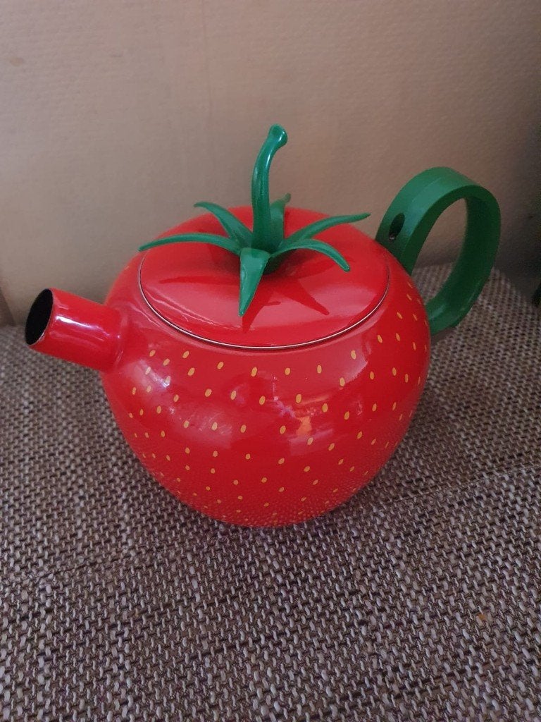 Vintage Theepot Copco Aardbei - thee pot roestvrij metaal, Overige merken, Vintage, Ophalen of Verzenden, Zo goed als nieuw