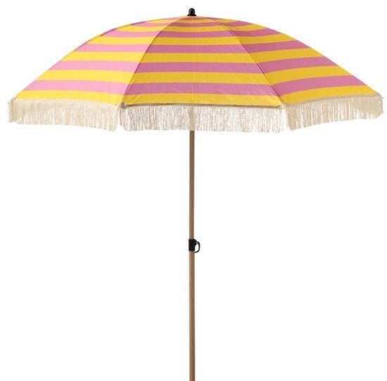 Roze met gele parasol waterdicht, uv bestendig 160 x 180 cm, Nieuw, Ophalen of Verzenden, Stokparasol, 1 tot 2 meter