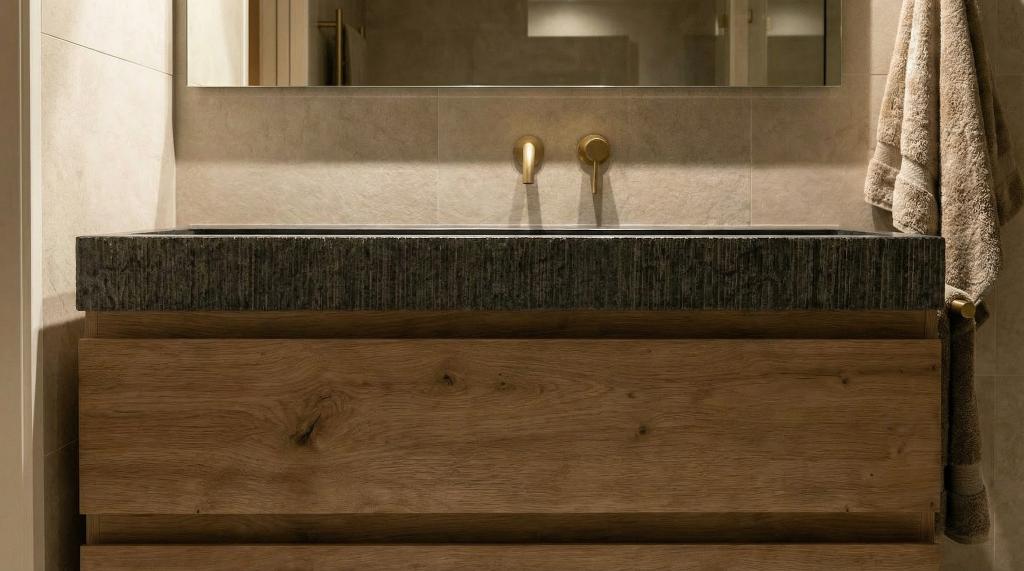 Luxe badmeubelset 120 cm met écht hardstenen wastafel, Ophalen, 100 tot 150 cm, Nieuw, Minder dan 100 cm