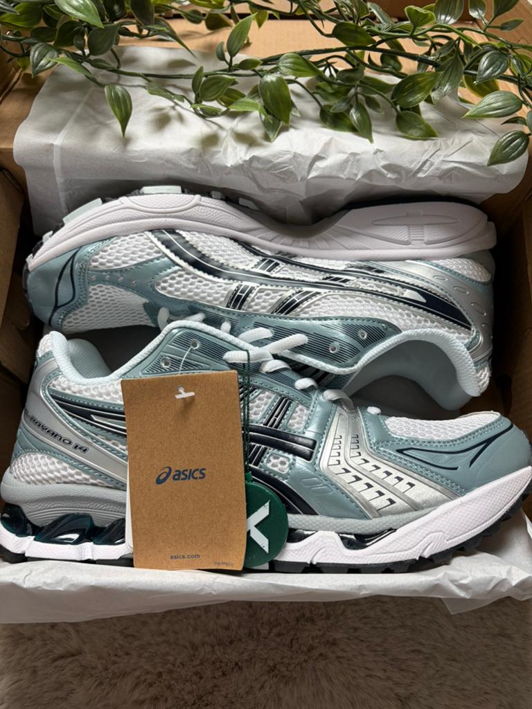 ASICS Gel-Kayano 14 White Fjord Grey, Ophalen of Verzenden, Zo goed als nieuw, Wit