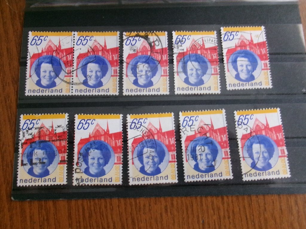 1981 - 10 x koningin beatrix 65 ct (165g), Postzegels en Munten, Postzegels | Nederland, Verzenden, Gestempeld