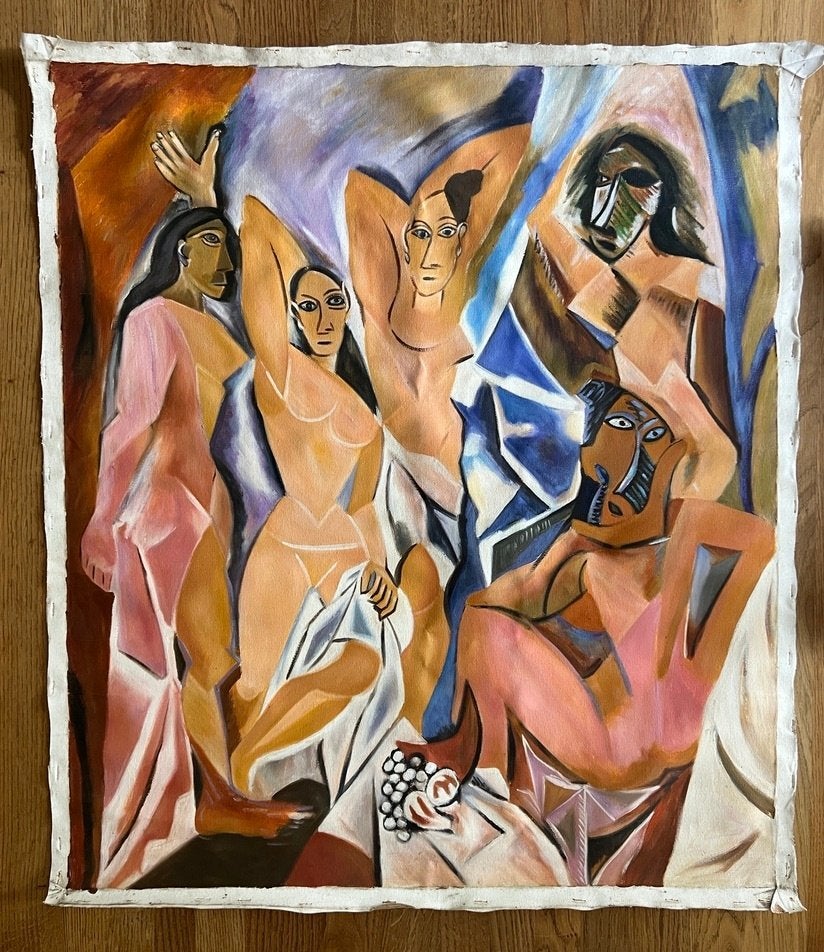 Picasso (olieverf), Antiek en Kunst, Figuren, Handgeschilderd, Ophalen of Verzenden, Olieverf